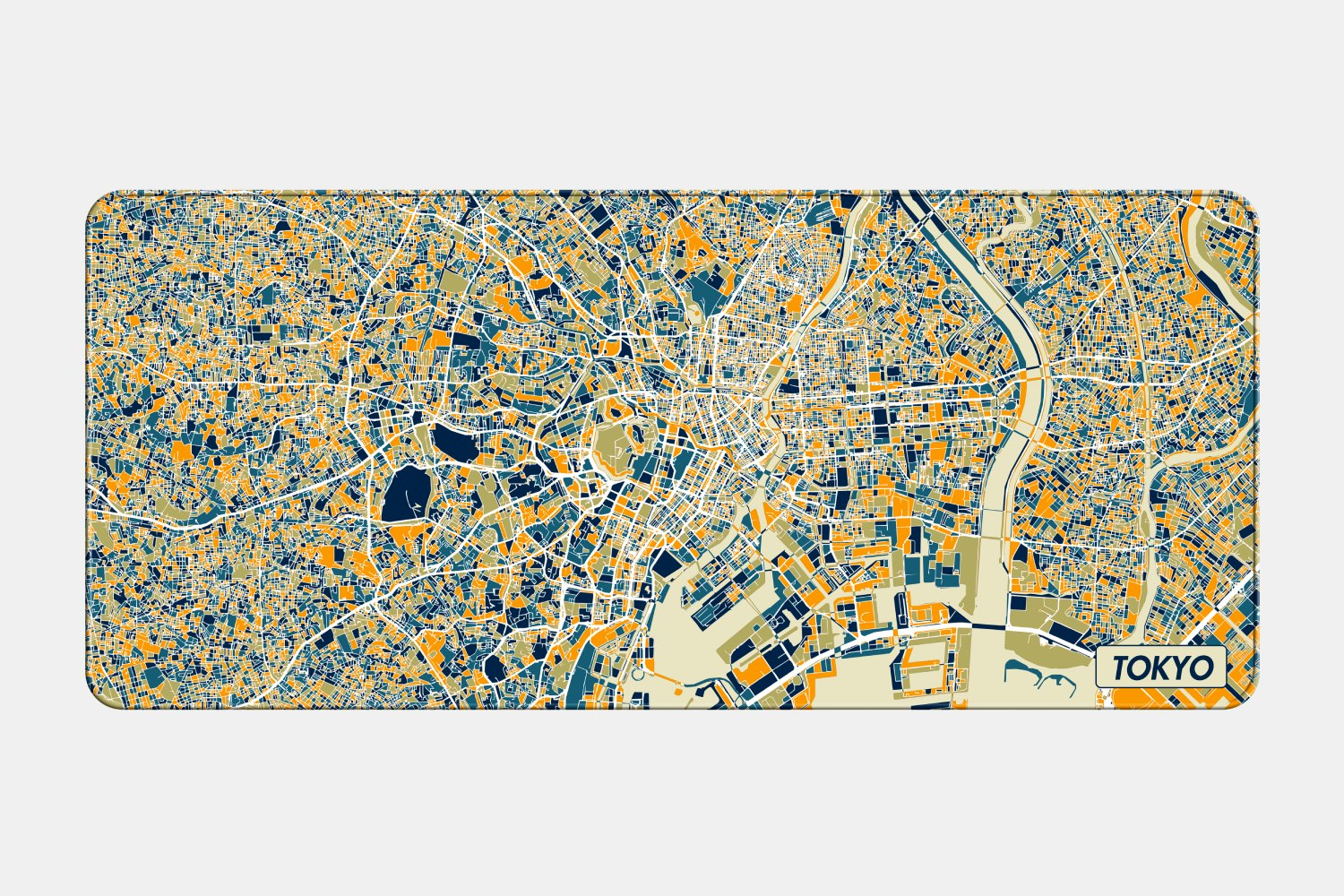 NANAMI DESIGN City Map Stitched-Edge Desk Mat | Battlestations